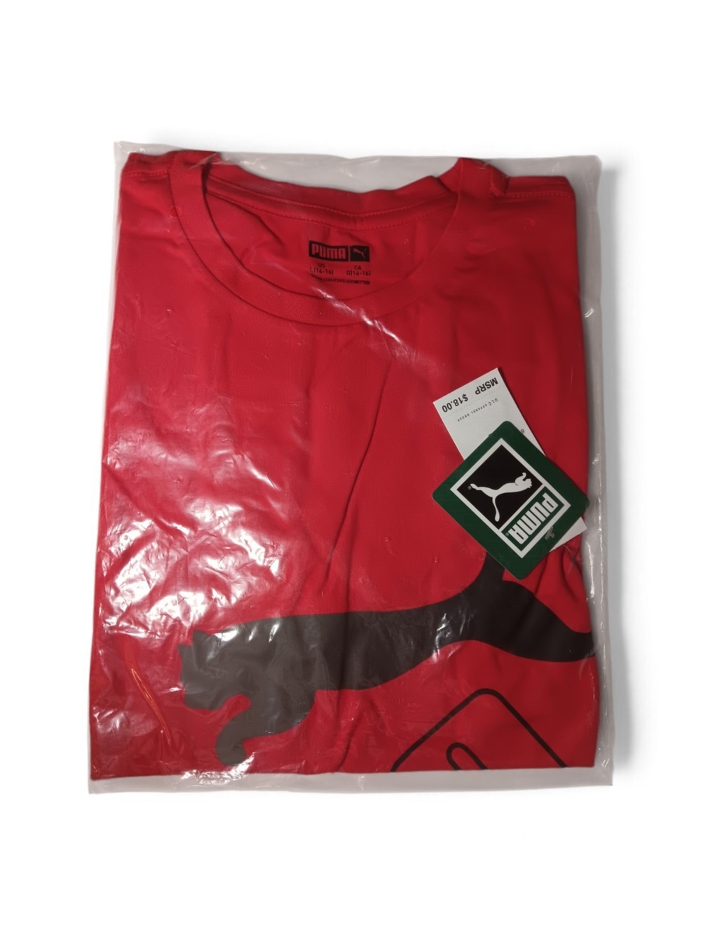 New Puma Red Short Sleeve Tee with Black Logo